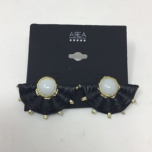 AREA Woven Fan Stud Earrings (G1) - Picture 2 of 5